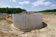 Szennyvíztelep építése 2013. júniusában