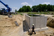 Szennyvíztelep építése 2013. júniusában